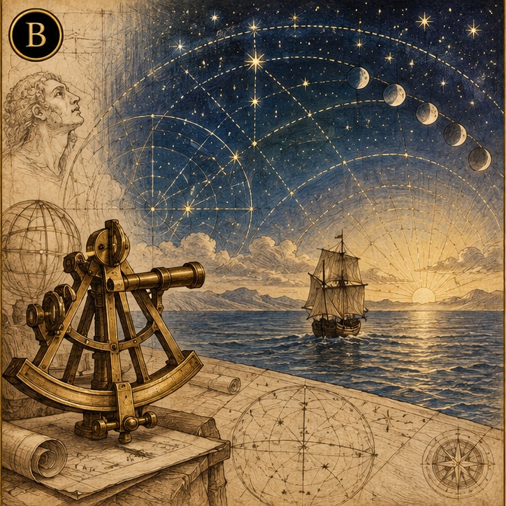 Astronomical position observation at sea