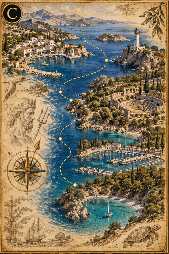 Aegean coastal voyage resource map
